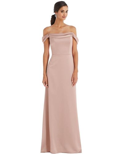 Dessy Collection Draped Pleat Off-the-shoulder Maxi Dress - Multicolor