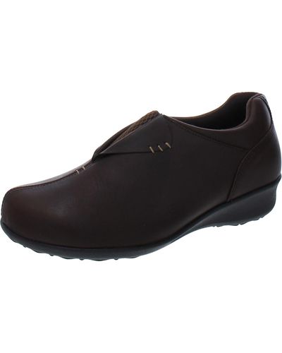 Drew Naples Leather Slip On Wedge Boots - Black