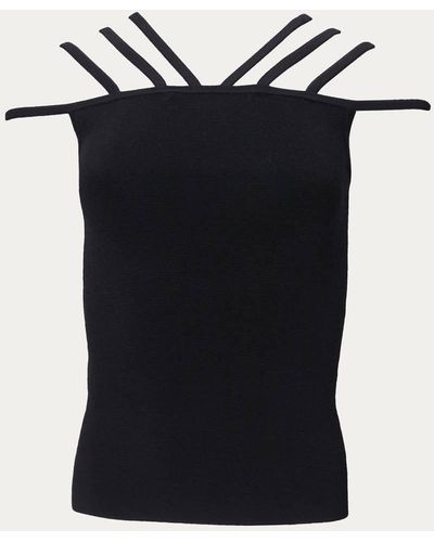 BY JOHNNY. Ellie Cage Knit Top - Black
