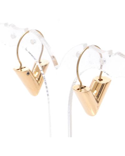 Louis Vuitton Hoop Earrings Essential V Earrings Gp Gold - Metallic