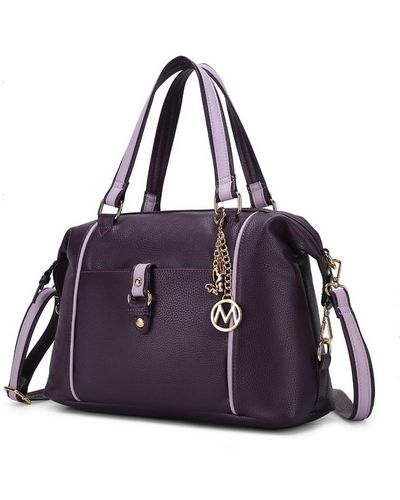 MKF Collection by Mia K Opal Vegan Leather Medium Weekender Handbag For - Purple