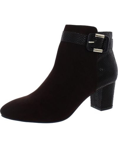 Karen Scott Ivvy Zipper Almond Toe Ankle Boots - Black