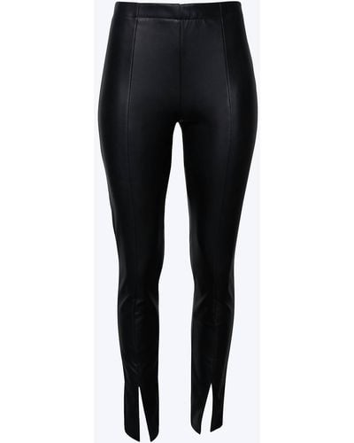 Goldie London High-rise Vegan Leather Split-hem Pants - Black