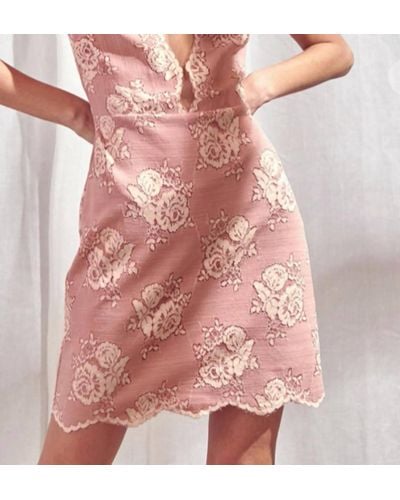 Storia Lace Peekaboo Mini Dress - Pink