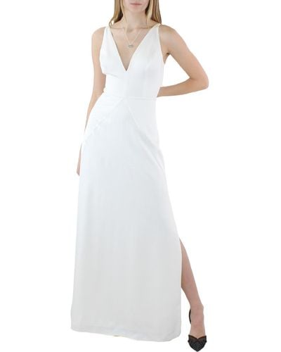 Aqua Wedding Sleeveless Evening Dress - White