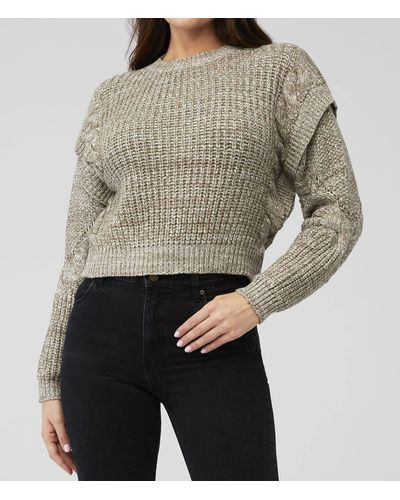 MINKPINK Baxter Knit Sweater In Khaki Marle - Gray