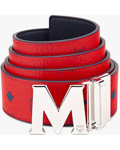 MCM Claus M Reversible Belt 1.75" In Visetos - Red
