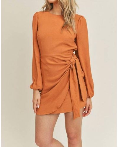 Lush Lachelle Wrap Tie Mini Dress - Orange