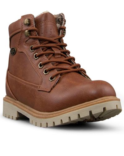 Lugz Mantle Hi Faux Leather Slip Resistant Work & Safety Boot - Brown