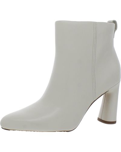 Vince Hillside Leather Heels Ankle Boots - Gray