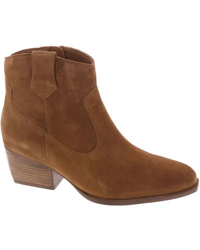 Seychelles Upside Leather Stacked Heel Ankle Boots - Brown