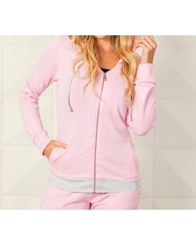 French Kyss Color Block Hoodie - Pink