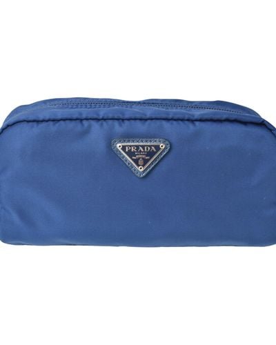 Prada Tessuto Synthetic Clutch Bag (pre-owned) - Blue