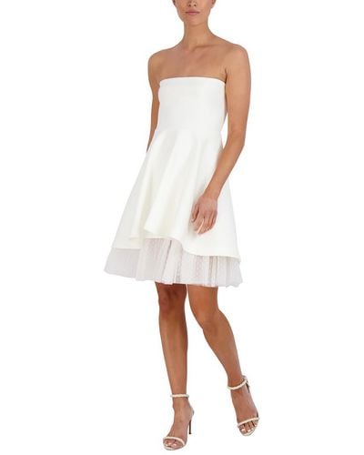 BCBGMAXAZRIA Mini Strapless Cocktail And Party Dress - White