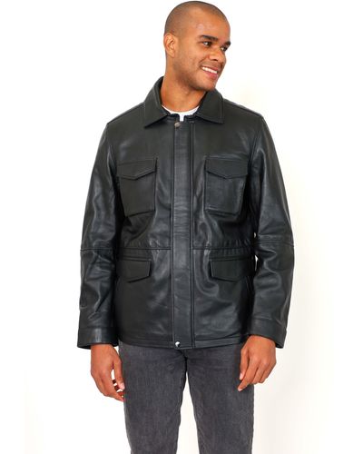 VELLAPAIS Rion Leather Jacket - Black