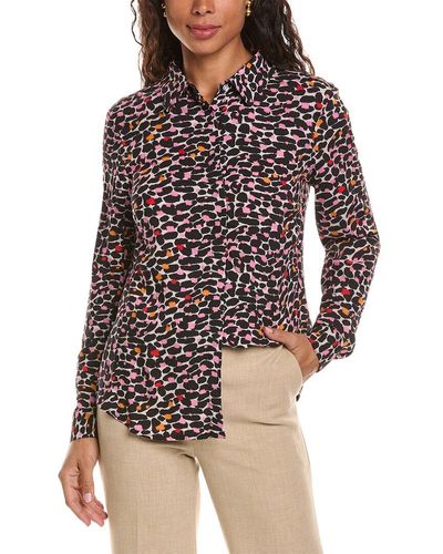Renuar Long Sleeve Airflow Blouse - Black