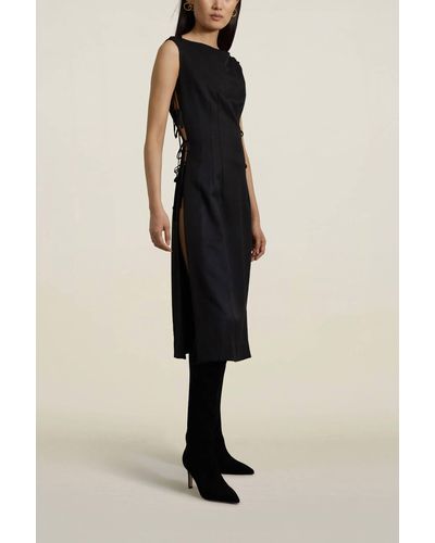 Kallmeyer Elizabeth Tropical Wool Vest Dress - Black