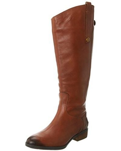 Sam Edelman Penny 2 Leather Wide Calf Riding Boots - Brown
