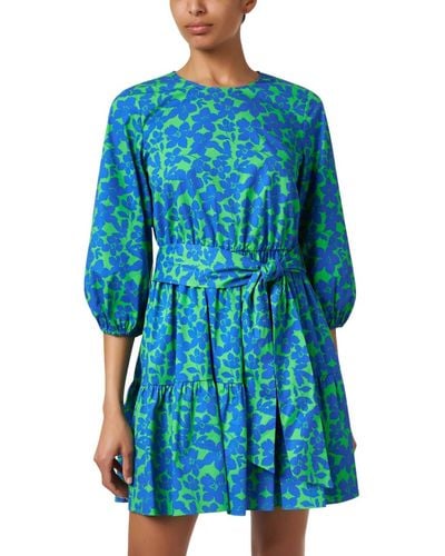 Shoshanna Becca Print Cotton Dress - Blue