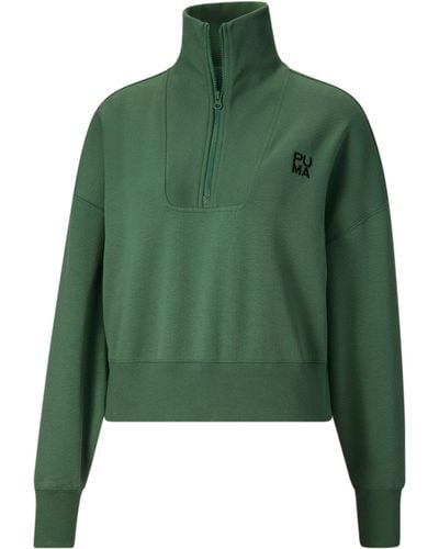 PUMA Infuse Half-zip Oversized Sweatshirt - Green