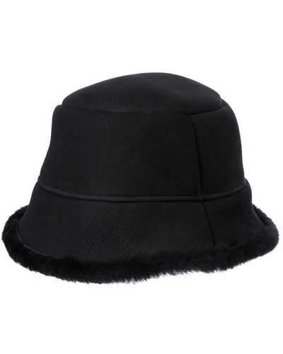 Surell Shearling Bucket Hat - Black