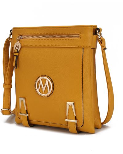 MKF Collection by Mia K Greta Vegan Leather Crossbody Handbag For - Yellow