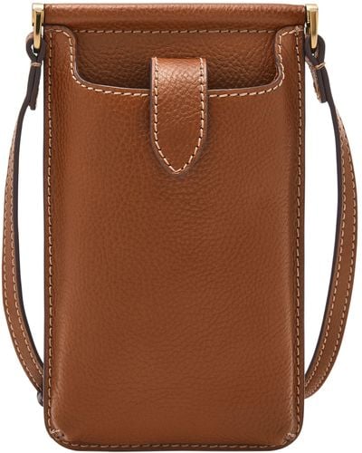 Fossil Kaia Litehide Leather Phone Bag - Brown
