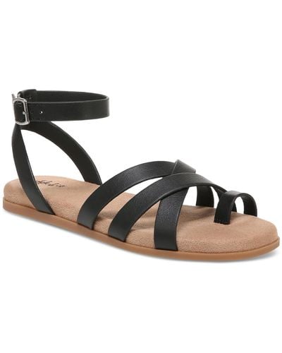 Style & Co. Parnikka Faux Leather Criss-cross Slingback Sandals - Brown