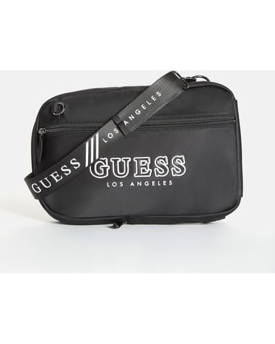 Guess Factory Nylon Logo Sling Bag - Black