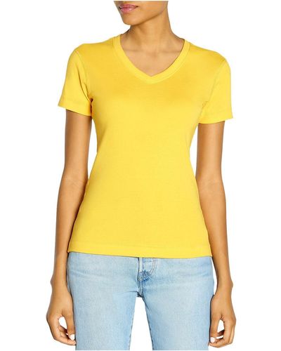 Three Dots Cotton Short Sleeves T-shirt - Yellow