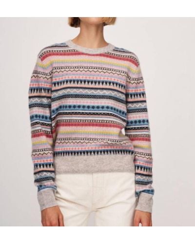 White + Warren Fairisle Crewneck Sweater - Multicolor