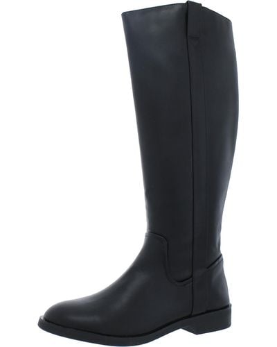 Style & Co. Josephine Faux Leather Riding Knee-high Boots - Black
