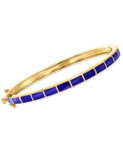 Ross-Simons Enamel Striped Bangle Bracelet - Blue