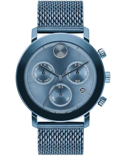 Movado Bold Blue Dial Watch