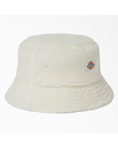 Dickies Red Chute Fleece Bucket Hat - White