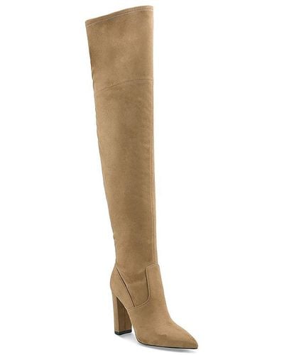 Marc Fisher Garalyn Pointed Toe Block Heel Knee-high Boots - Natural