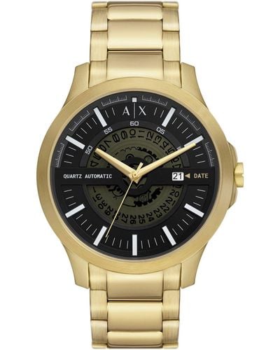 Armani Exchange Classic Black Dial Watch - Metallic
