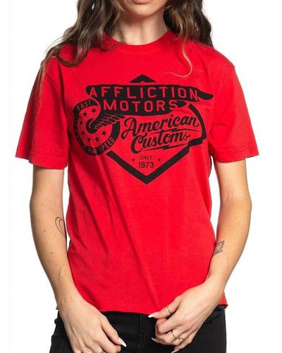 Affliction Rolling Motors Short Sleeve Tee - Red