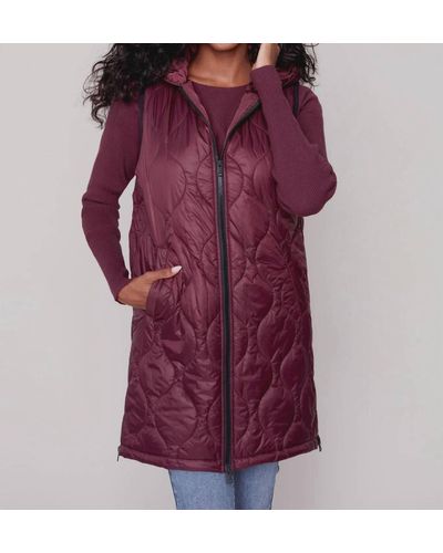 Charlie b Quilted Puffer Vest - Purple
