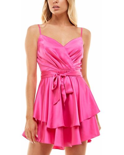 B Darlin Juniors Short A-line Mini Dress - Pink