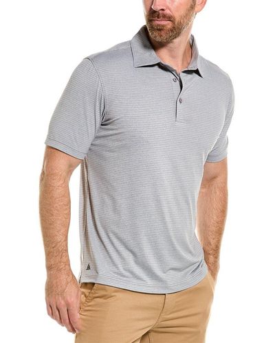 Scott Barber Track Stripe Tech Jersey Polo Shirt - Gray
