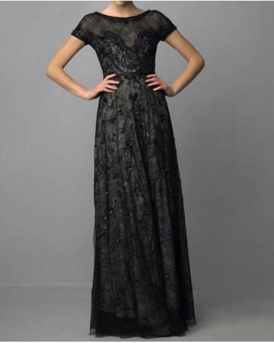 Basix Black Label Lace Dress In Black - Gray