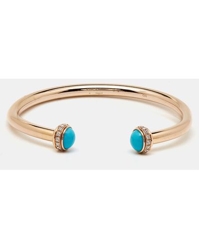 Piaget Possession Turquoise Diamond 18k Rose Bracelet 15 - Blue