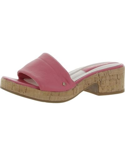 Franco Sarto Pony Leather Open Toe Heels - Pink
