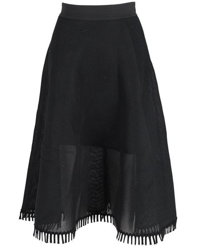 DKNY Mesh Midi Skirt - Black