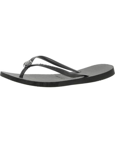 Havaianas Embellished Slip-on Thong Sandals - Black