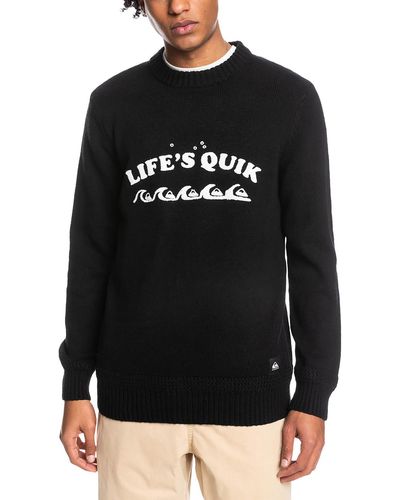 Quiksilver Long Sleeve Knit Pullover Sweater - Black