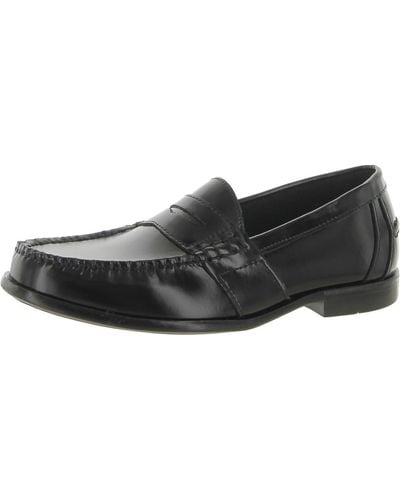 Nunn Bush Kent Leather Moc Toe Penny Loafers - Black