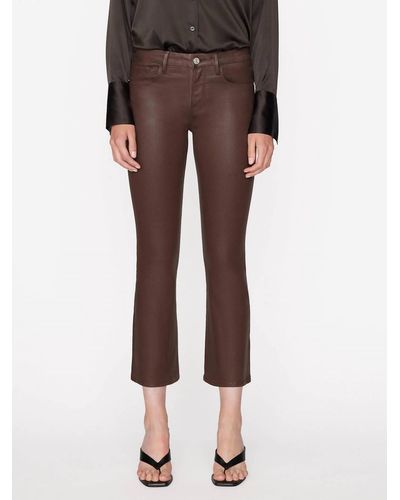 FRAME Le Crop Mini Boot Coated Jeans - Brown