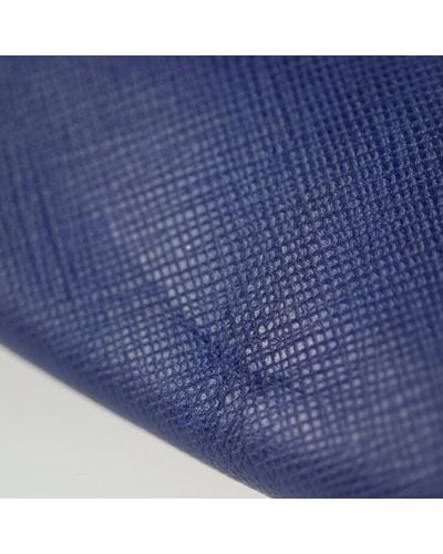 Prada Saffiano Leather Clutch Bag (pre-owned) - Blue